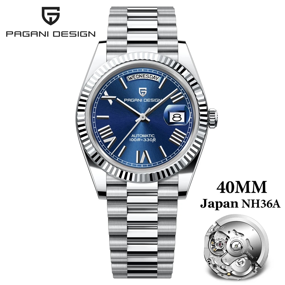 Pagani DESIGN DD40 Japan TMI NH36A นาฬิกาข้อมืออัตโนมัติ สายสแตนเลส กันน้ํา หรูหรา สําหรับผู้ชาย PD-1783
