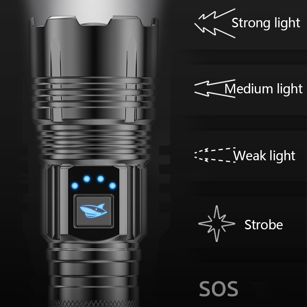 SmilingShark SD7132  ไฟฉาย led M60 6000lm ไฟแรง Type-C แบบชาร์จไฟได้ 5 โหมดกันน้ำสำหรับวิ่งเดินป่าตั้งแคมป์กลางแจ้ง