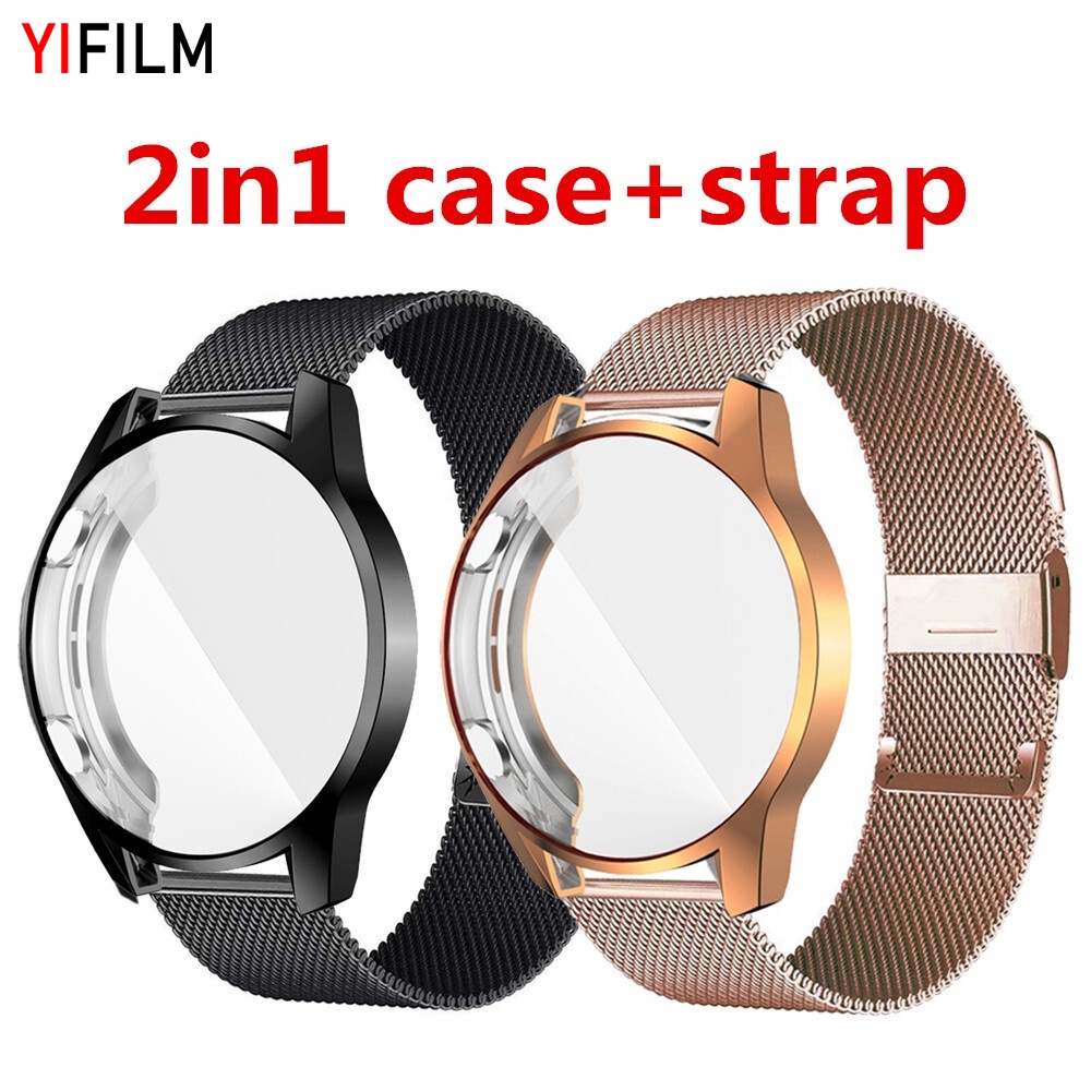 สายนาฬิกาข้อมือ TPU โลหะ พร้อมเคสกันรอยหน้าจอ อุปกรณ์เสริม สําหรับ Huawei Watch Strap GT2e GT 2 46 มม. 42 มม. Huawei GT2 Pro GT 2e