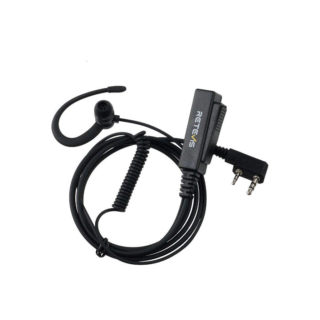Retevis หูฟังพร้อมไมโครโฟน Soft G Shape Big PTT 2 Pin สําหรับ RT ฯลฯกับ Baofeng Kenwood