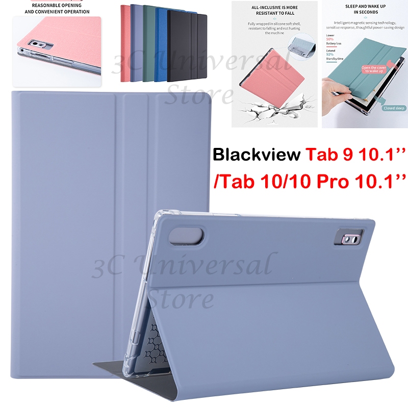 กรณีแท็บเล็ต Ultra-thin sensing สําหรับ Blackview Tab 10 10.1 หนังด้านหน้าสนับสนุนป้องกันกรณีฝาครอบ Blackview Tab 9 Tab 10 Pro 10.1 11.0 นิ้ว