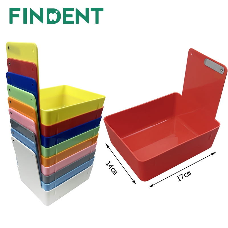 กล่องทันตกรรม 9 สี พลาสติก ที่มีสีสัน ทํางาน ถาด กล่อง ทนทาน กล่องเก็บ พร้อมคลิปโลหะ สําหรับห้องปฏิบัติการทันตกรรม