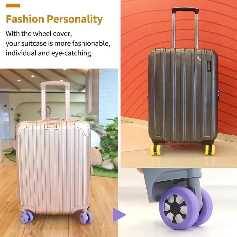 8 ชิ้น ยางล้อกระเป๋าเดินทางอะไหล่ ป้องกัน ซิลิโคน ส่วนใหญ่ ลดเสียงรบกวน ทาง