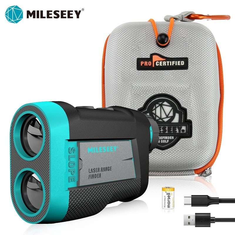 Mileseey PF260 เครื่องวัดระยะทางกอล์ฟ 600 ม./หลา พาวเวอร์ซัพพลายคู่ และตัวยึดแม่เหล็ก กล้องโทรทรรศน์