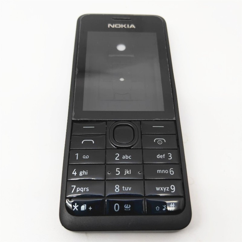 สําหรับ Nokia Asha 301 n301 รุ่นการ์ดคู่ฝาครอบ + ปุ่มกดภาษาอังกฤษ + ฝาหลังแบตเตอรี่
