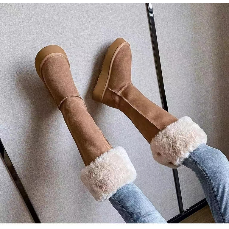 รองเท้าบูทลําลอง ผ้าฟลีซ ส้นหนา หัวกลม ให้ความอบอุ่น เข้ากับทุกการแต่งกาย แฟชั่นฤดูหนาว สไตล์อังกฤษ สําหรับผู้หญิง - รูปที่ 6