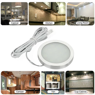 ชุดสวิตช์ควบคุมไฟ LED DC12V หรี่แสงได้ ทรงกลม 3W 5W สําหรับตู้เสื้อผ้า DIY