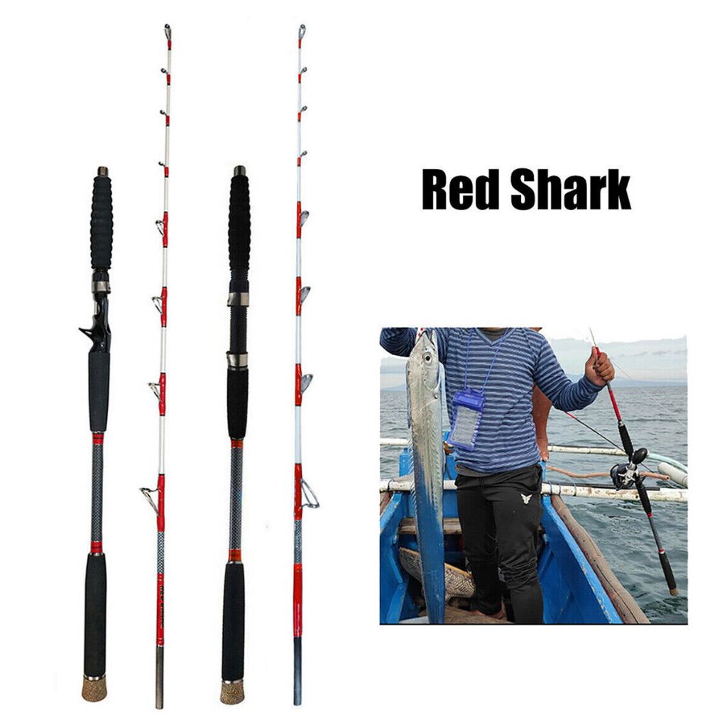 【 20-50LB / 80-250G 】 1.6 เมตรของแข็งส่วนบนแท่งหนักปานกลางคันเบ็ดตกปลาท่องน้ำเค็มสโลว์ Jigging Rodก้านปั่นBaitcasting Rodเบ็ดตกปลาเรือน้ำลึก