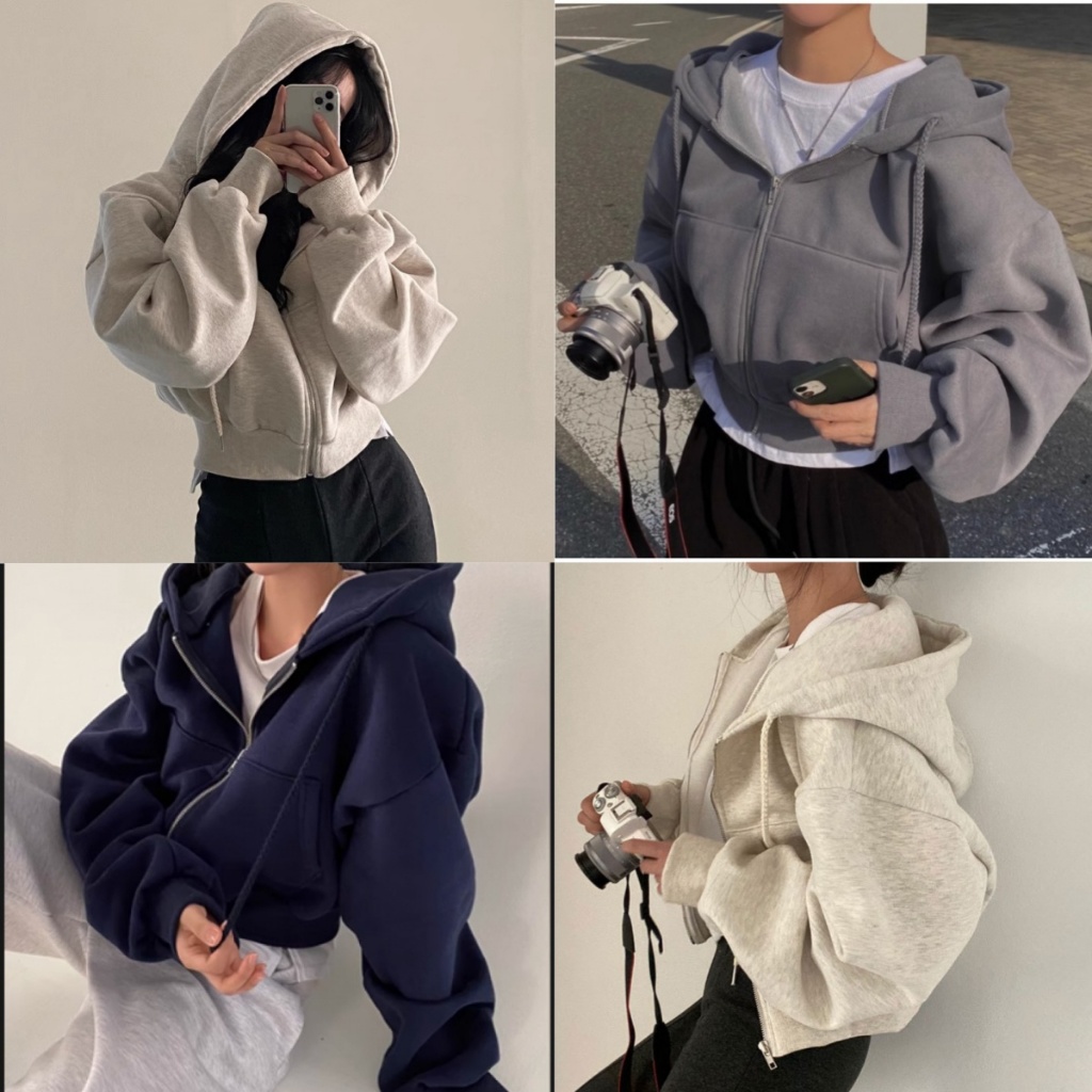 5 สี✨ ใหม่ เสื้อกันหนาว ผ้ากํามะหยี่ มีซิป เข้ารูป เข้ากับทุกการแต่งกาย แฟชั่นสําหรับผู้หญิง