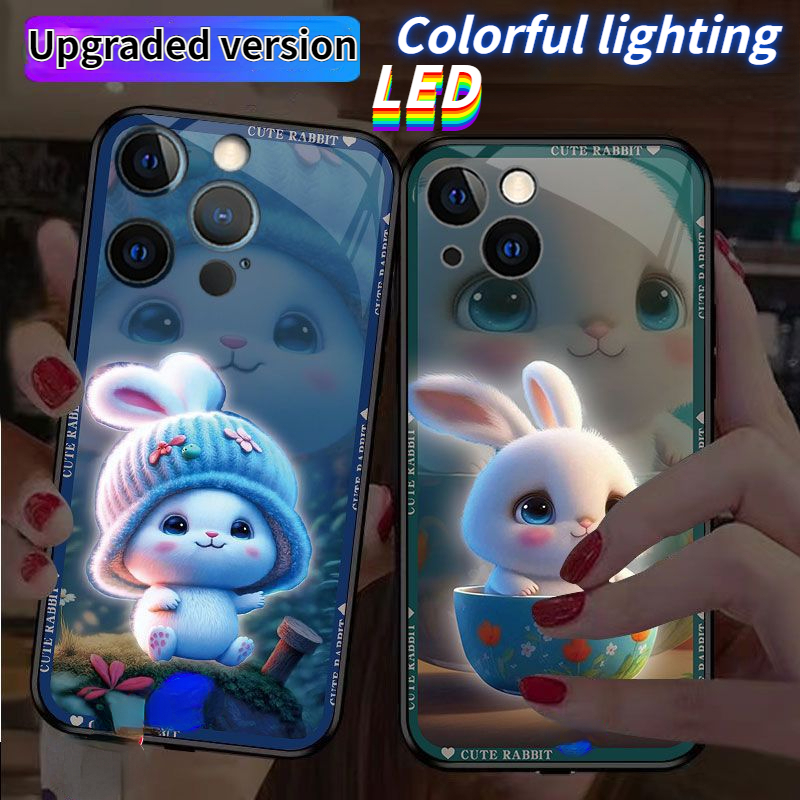 Mg เคสโทรศัพท์มือถือ LED เรืองแสง สําหรับ iPhone 15pro 15promax 14Promax 13Pro 13Promax 12ProMax iphone11 8plus XR XS X XSMAX 11ProMax