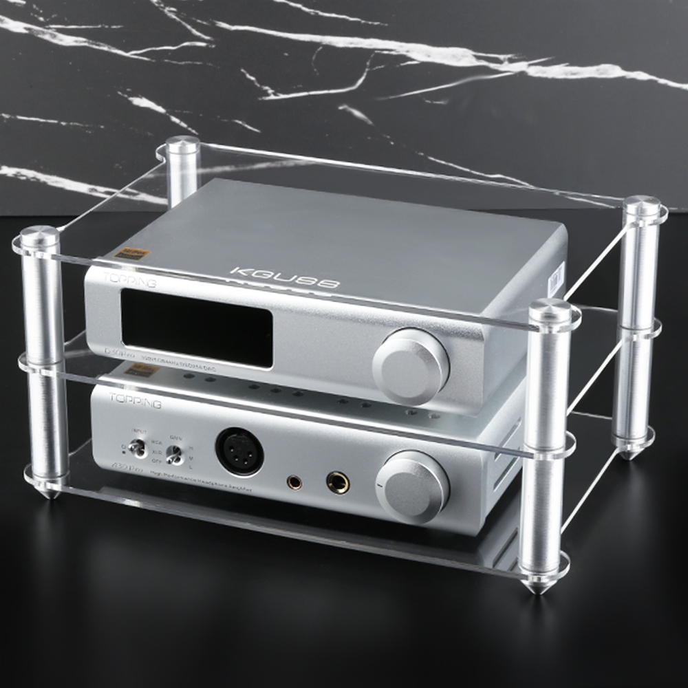 Kguss ชั้นวางเครื่องขยายเสียง HIFI แบบอะคริลิคใส สองชั้น เหมาะสำหรับ FIIO DM13 K11 DM13 AIYIMA A07 T