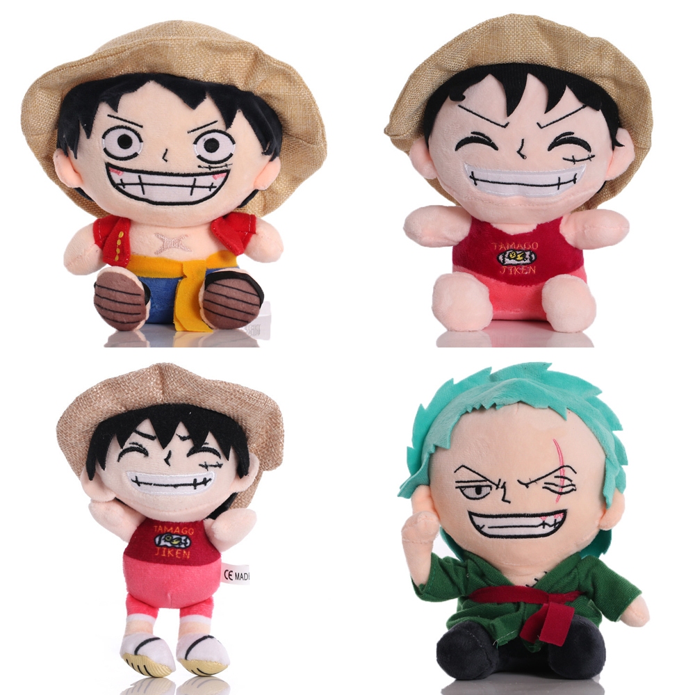 หมอนตุ๊กตานุ่ม รูปการ์ตูนอนิเมะ One Piece Monkey D Luffy Roronoa Zoro ขนาด 14-20 ซม. ของขวัญวันเกิด สําหรับแฟนสาว