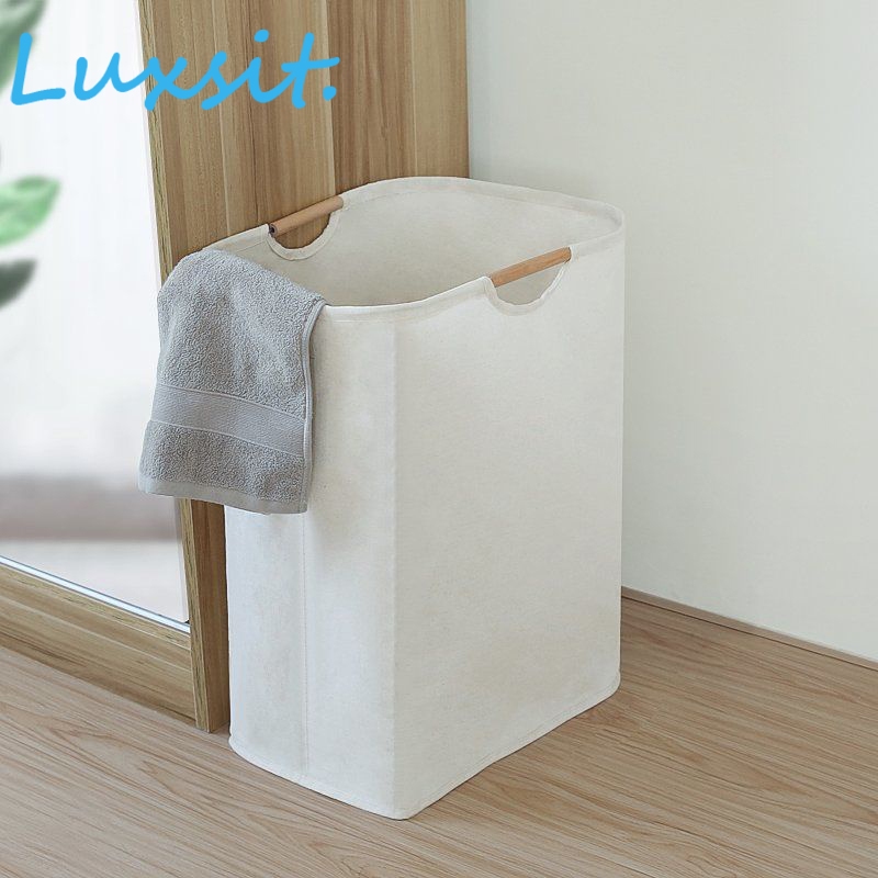 Luxsit ตะกร้าเก็บเสื้อผ้าใช้แล้ว กันน้ํา พับได้ แบบเรียบง่าย สไตล์ญี่ปุ่น สําหรับใช้ในครัวเรือน XCHA001