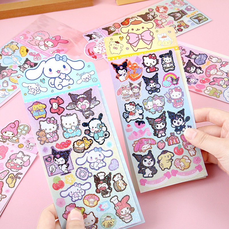 SANRIO สติกเกอร์ ลายการ์ตูนหมี สตรอเบอร์รี่น่ารัก สไตล์เกาหลี สําหรับตกแต่งสมุดไดอารี่ นักเรียน