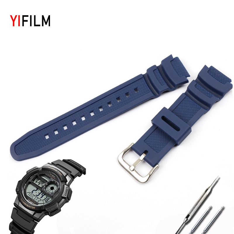 Yifilm สายนาฬิกาข้อมือ ยางซิลิโคนเรซิ่น ทนทาน อุปกรณ์เสริม สําหรับ CASIO AE-1500 AE-1500wh AE-1500WHX