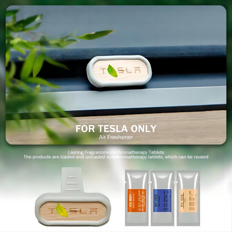 เหมาะสำหรับ Tesla รถอากาศสดชื่น Tesla Model 3 Y แดชบอร์ดน้ำหอมกลิ่นหอมเครื่องประดับกระจายน้ำมันหอมระเหยอุปกรณ์กลิ่น
