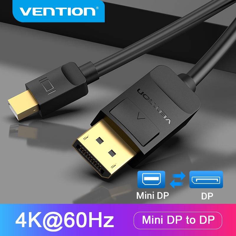 vention มินิดิสเพลย์พอร์ต to displayport 1 . 2 สายเคเบิ้ล dp (thunderbolt compatible) to dp อะแดปเตอร์การ์ดโปรเจคเตอร์สําหรับ pc แล็ปท็อป HAA