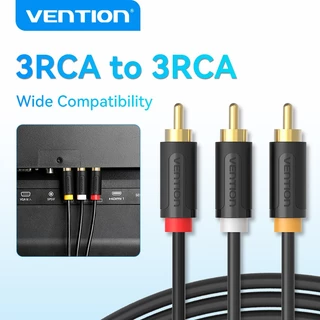 Vention Hifi Sound Quality 3RCA to 3RCA สายเคเบิลเสียงและวิดีโอ AV Cable Compatible with Box Speaker DVD Player