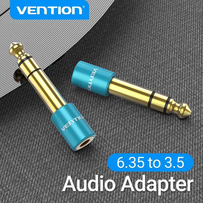 Vention แจ็คอะแดปเตอร์เสียงสเตอริโอ TRS 6.35 มม. 1/4 ตัวผู้ เป็น 3.5 มม. 1/8 สำหรับเครื่องขยายเสียง กีต้าร์ โฮมเธียเตอร์ VAB-S01-L