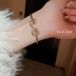 DREJEW สร้อยข้อมือแฟชั่น ประดับโบว์เพทาย 18K ขนาดเล็ก หรูหรา กันแพ้ ระดับไฮเอนด์