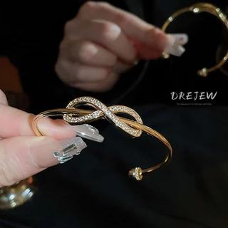DREJEW สร้อยข้อมือแฟชั่น ประดับโบว์เพทาย 18K ขนาดเล็ก หรูหรา กันแพ้ ระดับไฮเอนด์