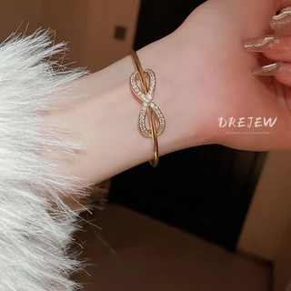 DREJEW สร้อยข้อมือแฟชั่น ประดับโบว์เพทาย 18K ขนาดเล็ก หรูหรา กันแพ้ ระดับไฮเอนด์