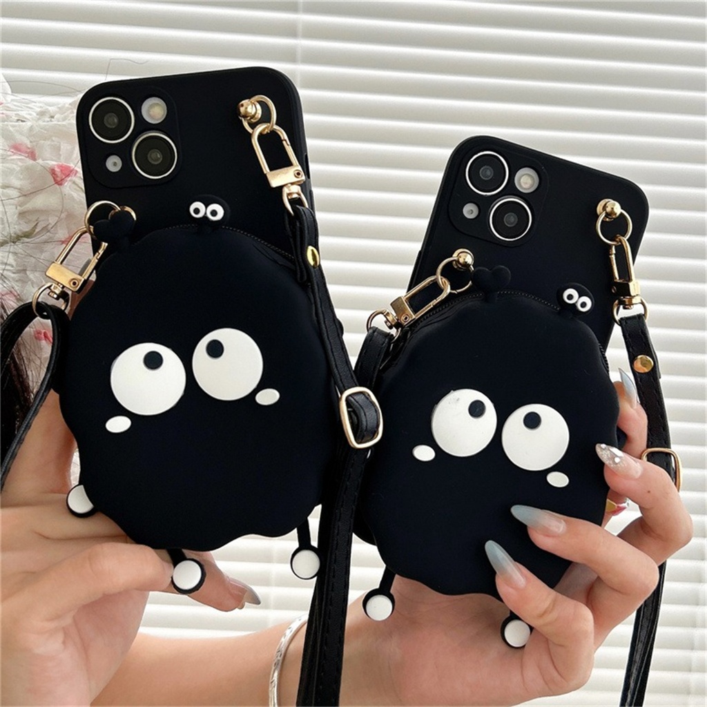 เคสโทรศัพท์มือถือหนัง พร้อมสายคล้องคอ และช่องใส่บัตร และกระเป๋าเหรียญ หรูหรา สําหรับ iPhone 11 12 13 14 15 Pro Max