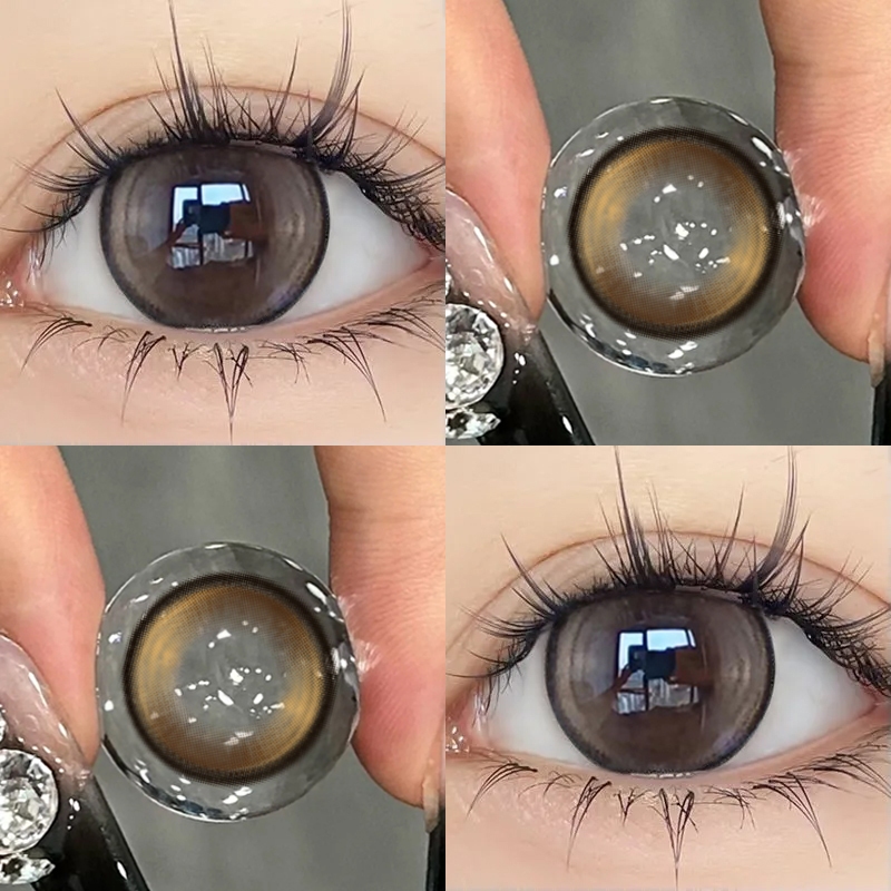 Ksseye คอนแทคเลนส์ 14.2 มม. บิ๊กบิวตี้ สีดํา น้ําตาล 2 ชิ้น ต่อ 1 คู่ สําหรับนักเรียน ผู้หญิง