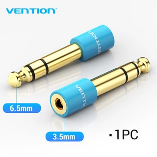 Vention แจ็คอะแดปเตอร์เสียงสเตอริโอ TRS 6.35 มม. 1/4 ตัวผู้ เป็น 3.5 มม. 1/8 สำหรับเครื่องขยายเสียง กีต้าร์ โฮมเธียเตอร์