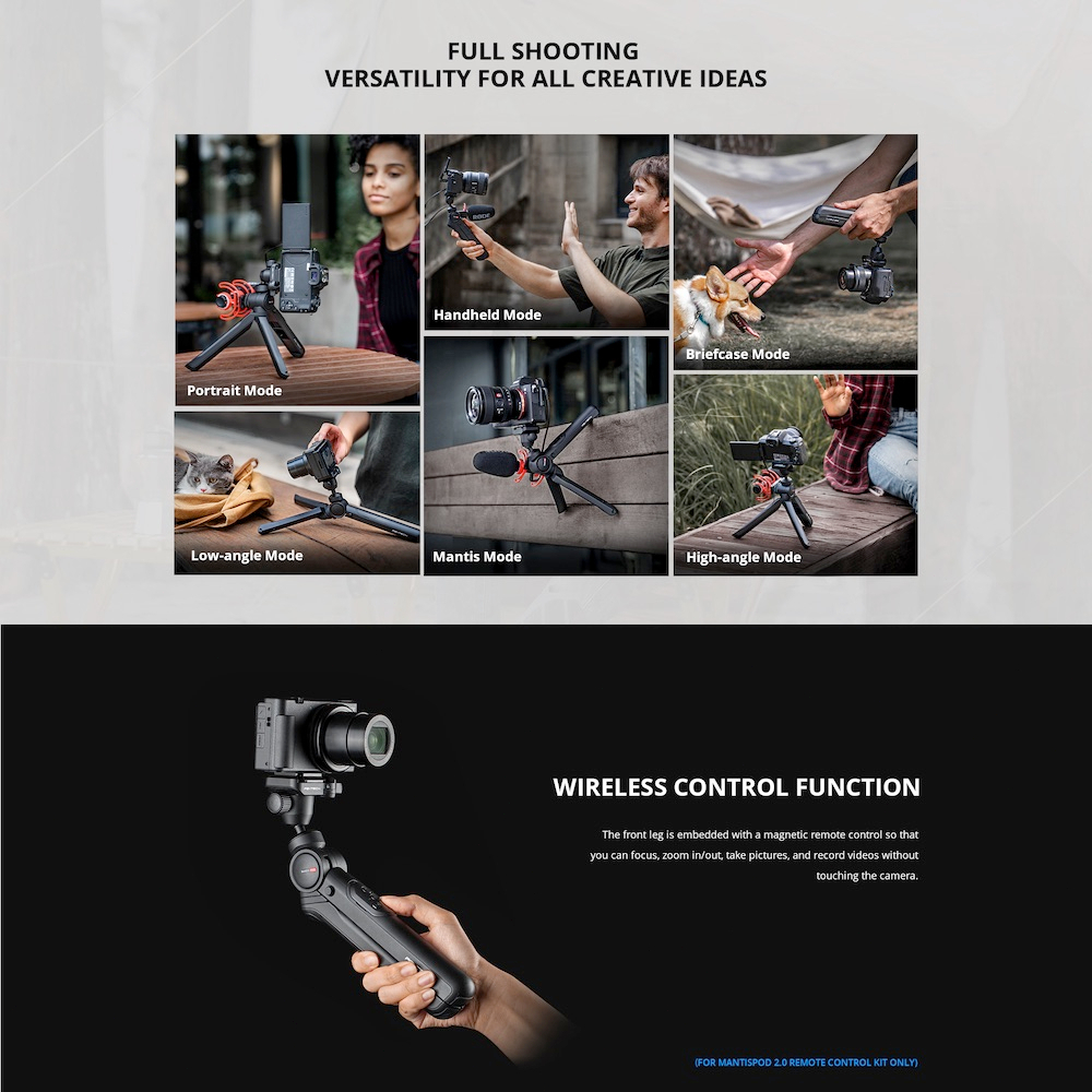 【ร้านค้าอย่างเป็นทางการ】PGYTECH MANTISPOD2.0 (ไม่มีรีโมทคอนโทรล) - ขาตั้งกล้องสำหรับกล้อง DSLR สมาร์ทโฟน Selfie โต๊ะทำงาน มี Dandelion Vlogging Live Streaming พกพาได้ - รูปที่ 3