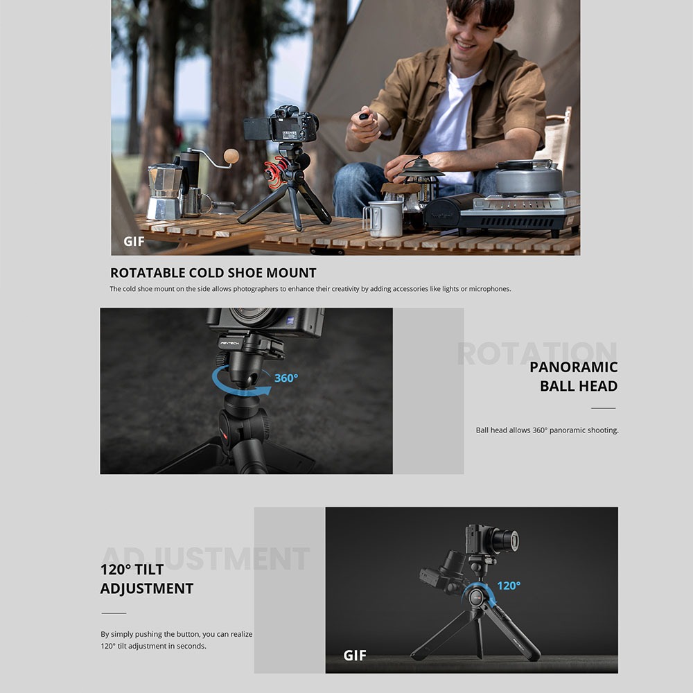 【ร้านค้าอย่างเป็นทางการ】PGYTECH MANTISPOD2.0 (ไม่มีรีโมทคอนโทรล) - ขาตั้งกล้องสำหรับกล้อง DSLR สมาร์ทโฟน Selfie โต๊ะทำงาน มี Dandelion Vlogging Live Streaming พกพาได้ - รูปที่ 6