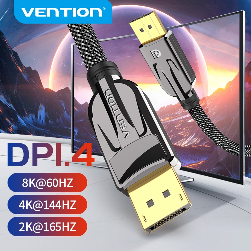 Vention Displayport Cable dp 1.4 Nylon Braided Male to Male 4K 144Hz 8K Use with Laptop PC TV Gaming HCA
