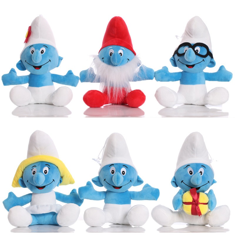 หมอนตุ๊กตานุ่ม รูปการ์ตูนอนิเมะ The Smurfs Smurflings ขนาด 23 ซม. 6 สไตล์ ของขวัญวันเกิด สําหรับแฟนสาว