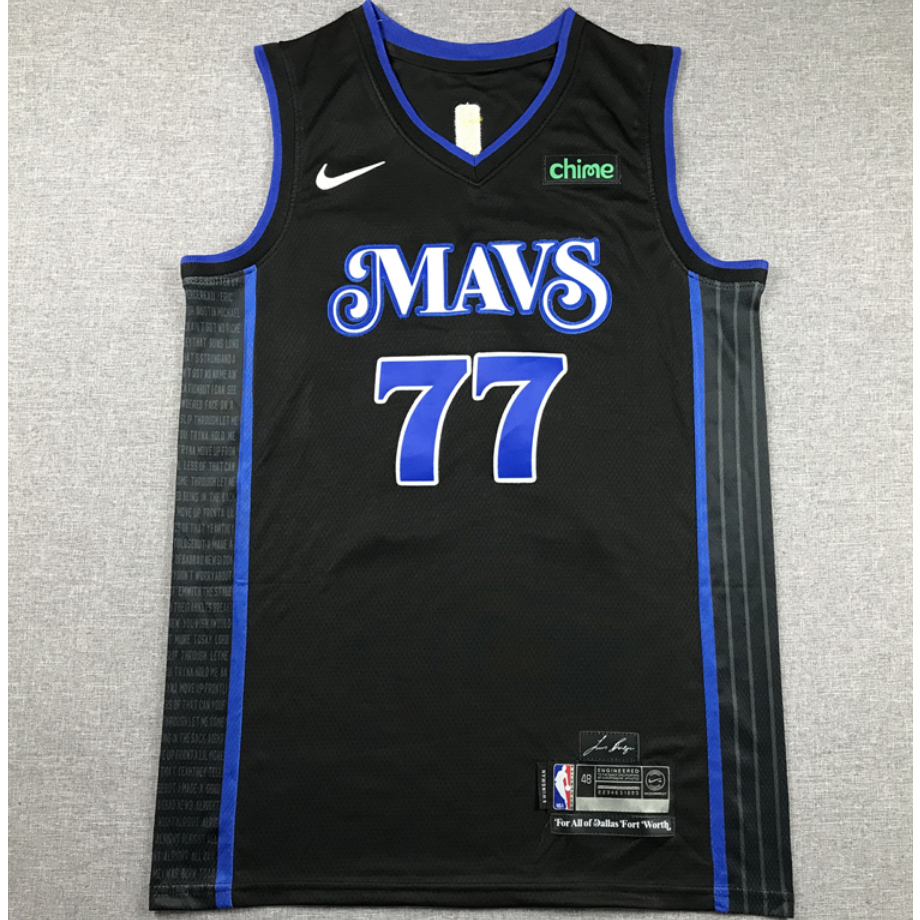 2024 ฤดูกาลใหม ่ ผู ้ ชาย Dallas Mavericks 77 Luka Doncic เย ็ บปักถักร ้ อยกีฬาบาสเกตบอล jersey city สีดํา