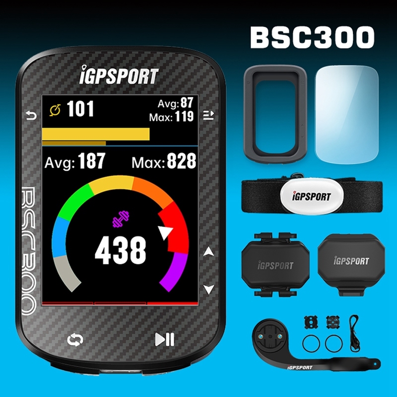 IGPSport BSC300 คอมพิวเตอร์จักรยาน GPS พร้อมหน้าจอสีแผนที่นำทางออฟไลน์ และวัดระยะทาง