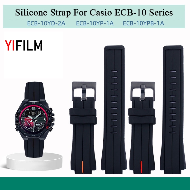 Yifilm สายนาฬิกาข้อมือยางซิลิโคน กันน้ํา แบบเปลี่ยน สําหรับ Casio Edifice ECB-10YD ECB-10YP ECB-10YB
