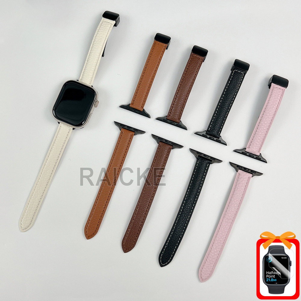 สร้อยข้อมือสายหนังสําหรับ iWatch Series 11/10/9/8/7/6/SE/5/4/3/Ultra 2 46mm 49mm 45mm 41mm 44mm 40mm 42mm 38mm