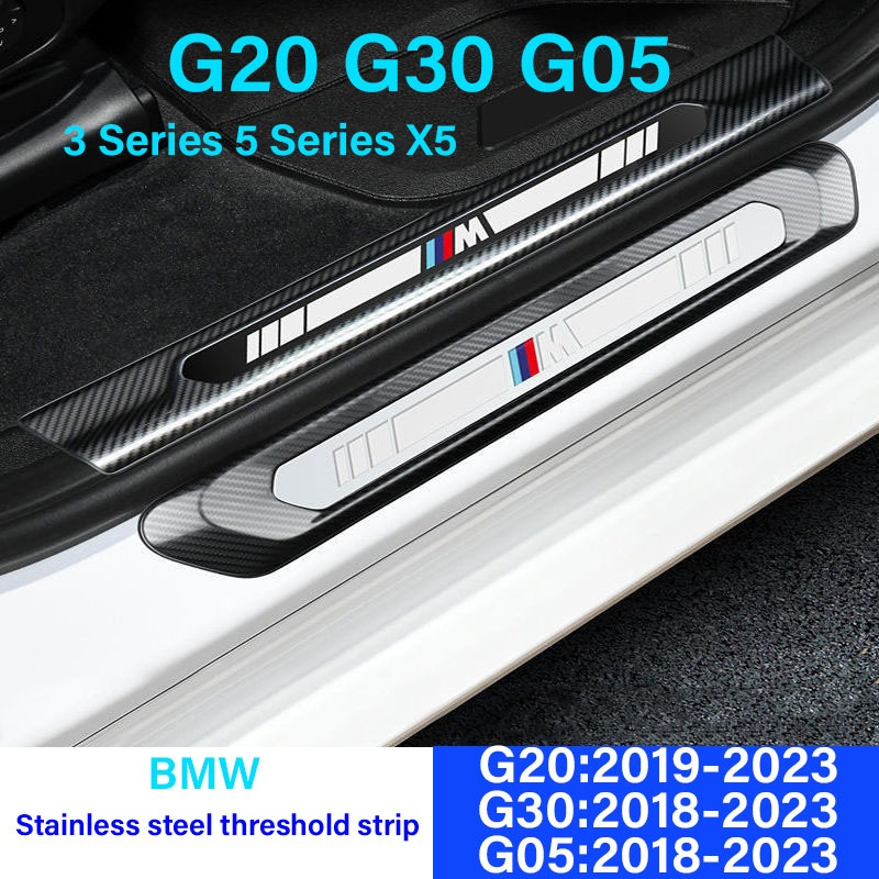 BMW 3 Series G20 5 Series G30 X5 G05 X3 G01 G45 สแตนเลสเกณฑ์แถบสําหรับตกแต่งภายในรถ,ยินดีต้อนรับเหยียบการปรับเปลี่ยนอุปกรณ์เสริม