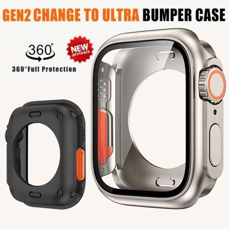 เคสกันชนหน้า หลัง PC แบบแข็ง สําหรับ Apple Watch 45/44 มม. 40 มม. 41 มม. iwatch 8 7 6 5 4