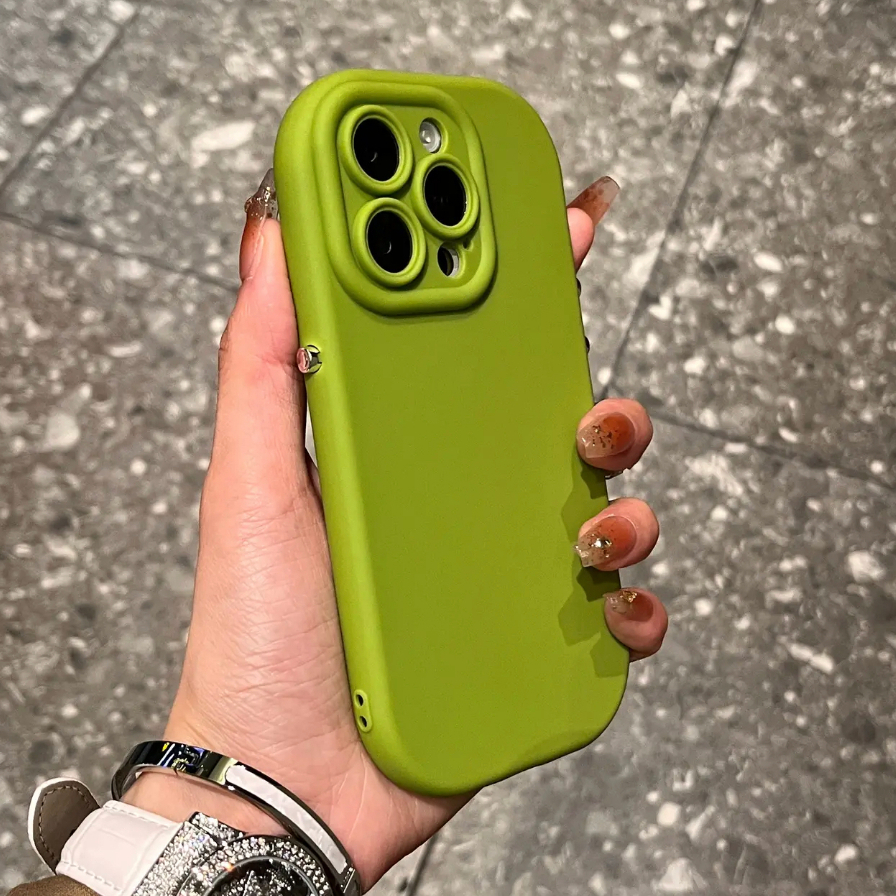 【Matte tpu soft case/Green】เคส compatible for iPhone 11 12 13 14 15 pro max case