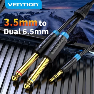 Vention อะแดปเตอร์แจ็กสเตอริโอ TRS 3.5 มม. 1/8 นิ้ว เป็น TS Mono 6.35 มม. 1/4 นิ้ว แยกเส้น ทรงตัว Y สำห BAC