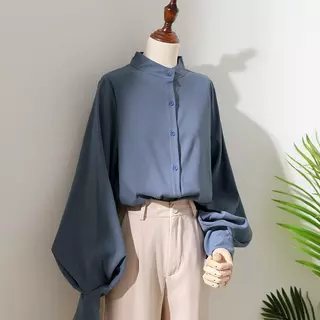 เสื้อเชิ้ตแขนยาว คอปก ทรงหลวม สีขาว แฟชั่นฤดูใบไม้ร่วง สไตล์เกาหลี และฮ่องกง สําหรับผู้หญิง