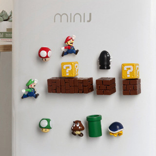 สติกเกอร์แม่เหล็กติดตู้เย็น ลายมาริโอ้ 3D สไตล์เกาหลีใต้ สร้…