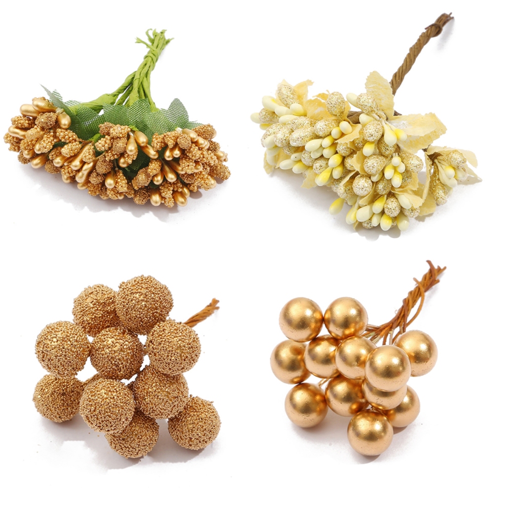 Champange Series พวงดอกไม้ประดิษฐ์ เชอร์รี่ เบอร์รี่ สําหรับตกแต่งเค้ก งานแต่งงาน คริสต์มาส DIY - รูปที่ 2