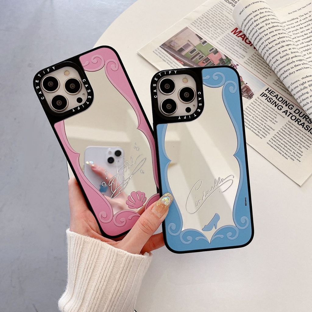 กระจกปลอก Princess Magic MirrorFor iPhone 11 12 13 14 15 16 Pro Max X XR XSMAX 7 8 SE2020 เคสโทรศัพท์กันกระแทกคลุมทั้งหมด