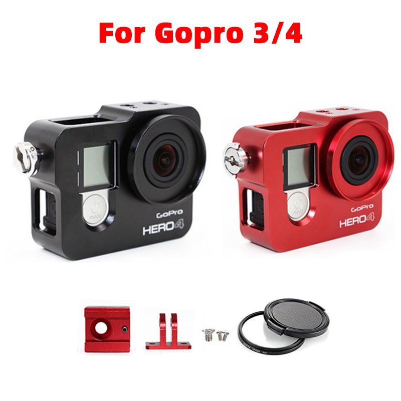 เคสกรอบโลหะอลูมิเนียม สําหรับ GoPro hero 4 hero 3(Metal Frame Case For Gopro 4/3+/3)
