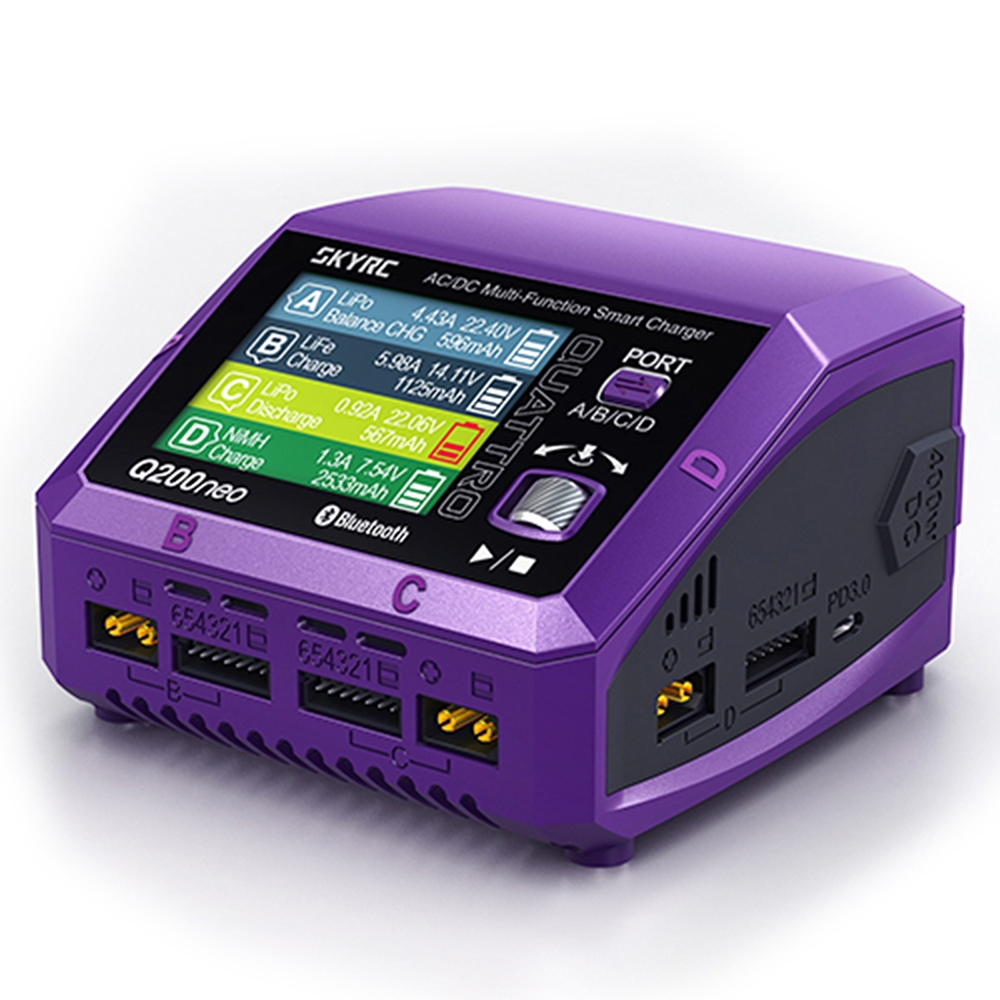 อุปกรณ์ชาร์จแบตเตอรี่ SkyRC Q200neo LiPo AC200W DC400W สําหรับเครื่องทดสอบแบตเตอรี่ 1-6S LiPo Smart 