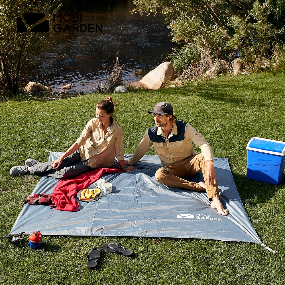 Mobi GARDEN Outdoor Camping Ground Sheet แผ ่ นปูพื ้ นปิกนิกกันความชื ้ นหกเหลี ่ ยม 2/3/4 Person Tent Mat