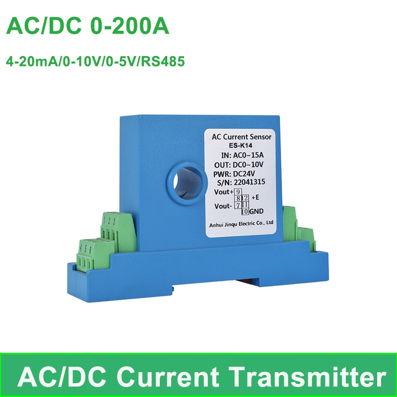 Ct เซนเซอร์กระแสไฟ AC 5A 10A 20A 50A 200A 4-20mA 0-10V RS485 เอาท์พุต ตัวแปลงสัญญาณแอมแปร์ 12 มม. 15 มม.