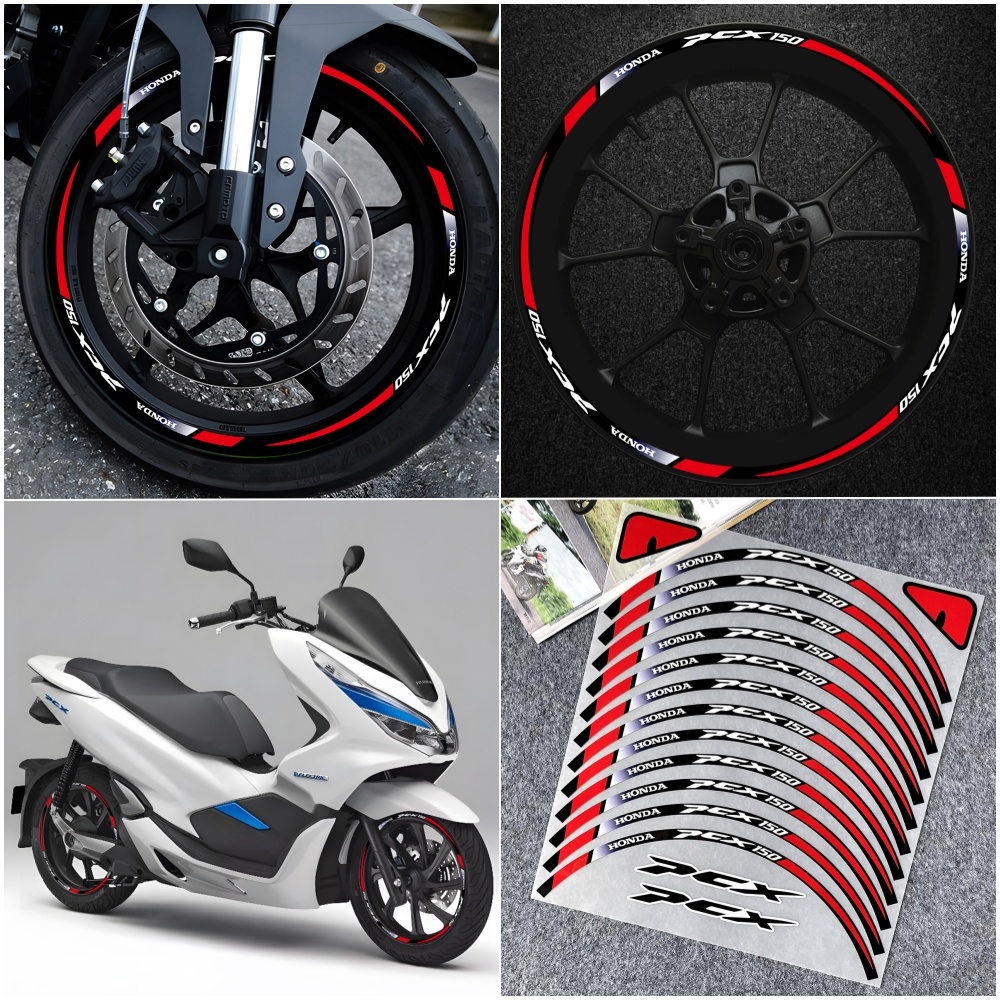 Honda PCX150 Pcx 150 สติกเกอร์เทปสะท้อนแสง ลายทาง สําหรับติดตกแต่งล้อรถจักรยานยนต์ Honda PCX150 Pcx 
